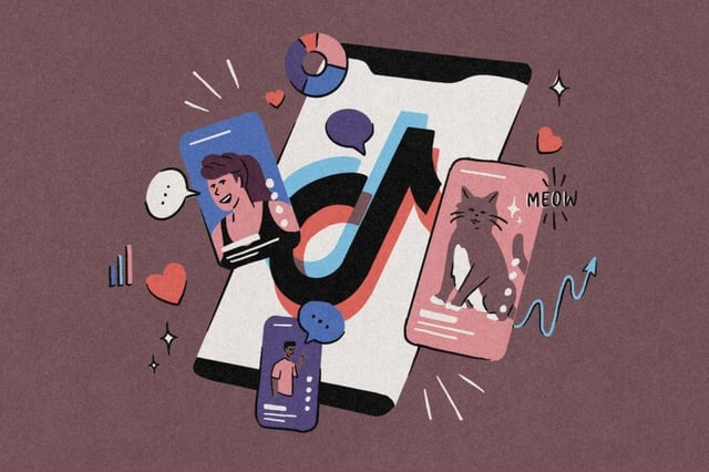 illustration of tik tok ad collection