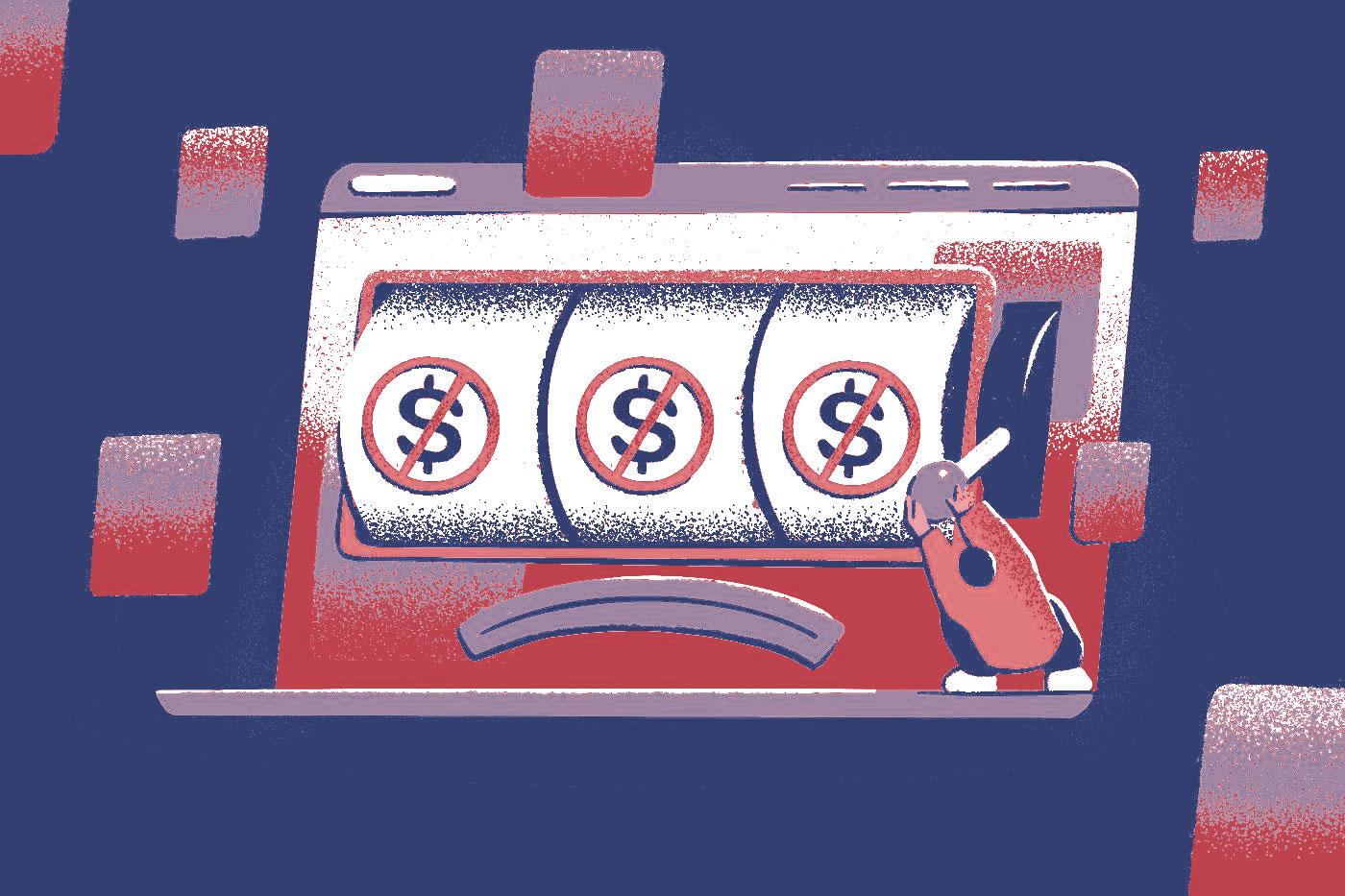 illustration of man trying to bid on a machine representing google ads bids